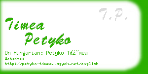 timea petyko business card